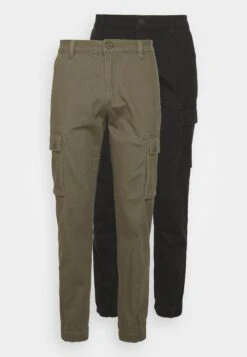 Pier One 2 Pack - Pantalones Cargo - Olive/Black -Pier One Tienda 07d111b72b7b4304bcd405fc18ad6beb