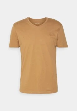 Pier One V Neck Bird Tonal 3 Pack - Camiseta Básica - Light Brown/White/Dark Blue -Pier One Tienda 239be3f8d5344e18a078136b88ad5384