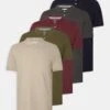 Pier One 5 Pack - Polo - Bordeaux/Olive/Dark Grey -Pier One Tienda 2dccb17fd9c548dba56d4284bed5110a