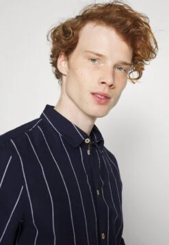 Pier One Linen Mix Stripe - Camisa - Dark Blue 11 Pier One Linen Mix Stripe - Camisa - Dark Blue -Pier One Tienda 368860f76af348d18efc7d675b2e5f38