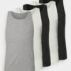 Pier One 5 Pack - Camiseta Interior - 802 - Black_102 - Grey_001 - White -Pier One Tienda 46f8a04670f84f6ca6219bf7d3fe27a4