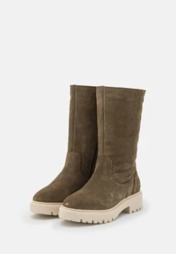 Pier One Leather Winter Boot - Botas - Khaki -Pier One Tienda 4be019c35c4c45beb144eb4aa53e93e8