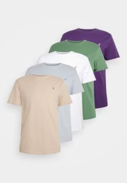 Pier One Unisex 5 Pack - Camiseta Básica - Light Blue/Purple/White -Pier One Tienda 4dab7af2179d4e539c84571a9836ad97