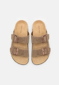 Pier One Leather Unisex - Pantuflas - Stone -Pier One Tienda 8a668f54d8c54cffbe49465b492ae069