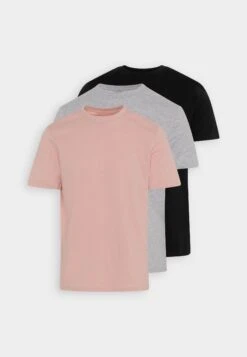 Pier One 3 Pack - Camiseta Básica - Mottled Light Grey/Pink/Black -Pier One Tienda 99867f7702c549b5b66de9a87bff9eae