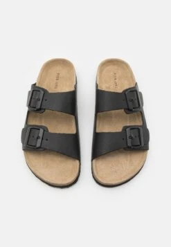Pier One Leather Unisex - Sandalias Planas - Black -Pier One Tienda b061839407e54921b9ac97b19ac0e9c5