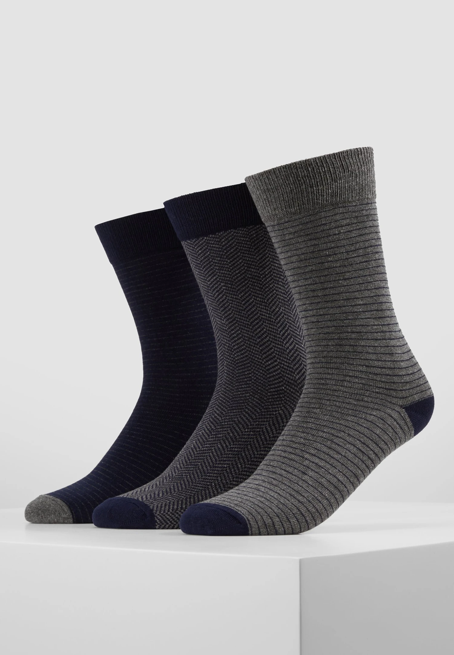 Pier One 5 Pack - Calcetines - Dark Blue/Mottled Grey 4 Pier One 5 Pack - Calcetines - Dark Blue/Mottled Grey - Imagen 2