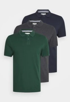 Pier One 3 Pack - Polo - Grün/Dunkelgrau/Blau
