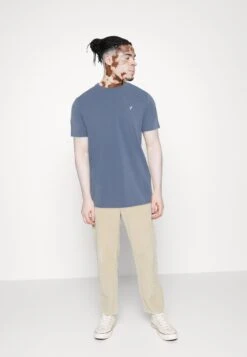 Pier One 3 Pack - Camiseta Básica - White/Dark Blue/Blue