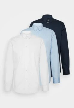Pier One 3 Pack - Camisa Elegante - White/Light Blue/Dark Blue -Pier One Tienda def04b8137b345368346a495c2933cad