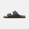 Pier One Leather Unisex - Sandalias Planas - Black