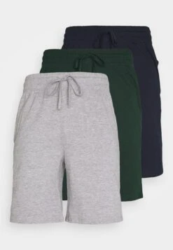 Pier One 3 Pack - Pantalón De Pijama - Dark Blue /Mottled Dark Grey/Dark Green